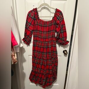 Holiday Plaid Midi Dress